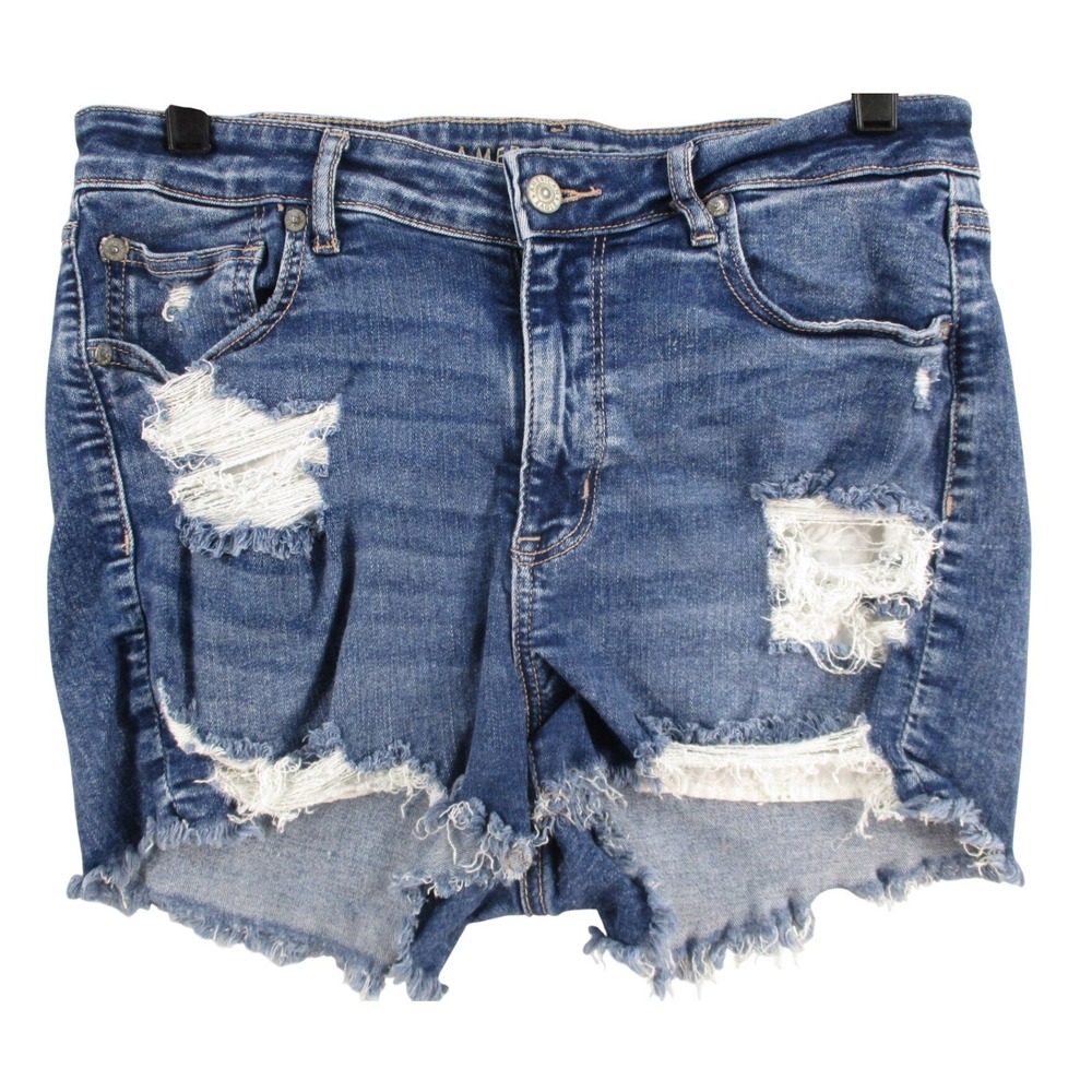 American Eagle Outfitters Womens Blue Denim Shorts Size 12 Stretch Casual